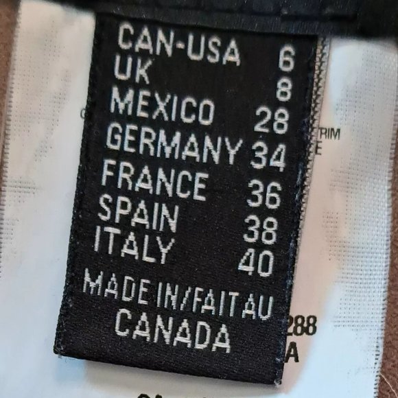 FRANK LYMAN MADE IN CANADA leggings pants Sz 6 ( 27w ) FAUX SUEDE & skin pattern - Picture 7 of 9